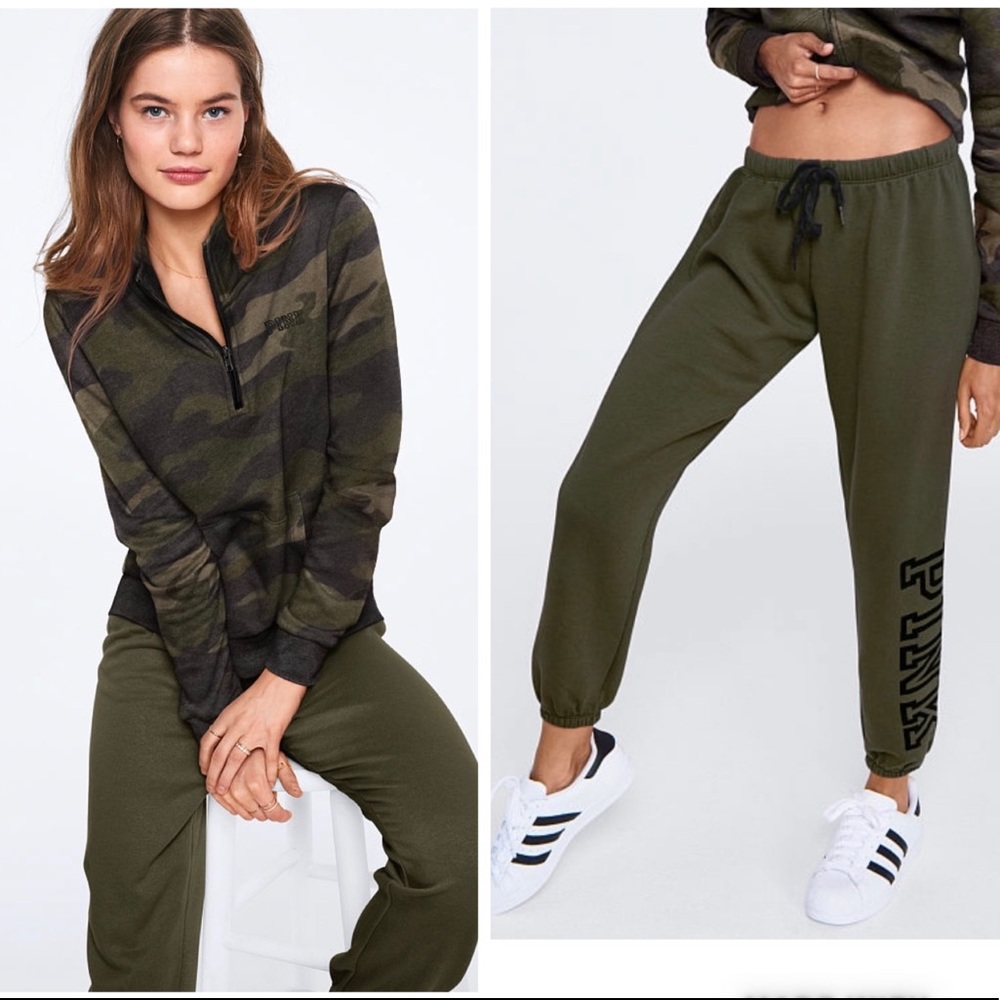 🔥SALE - XS PINK Half Zip and Jogger Pants - Camo